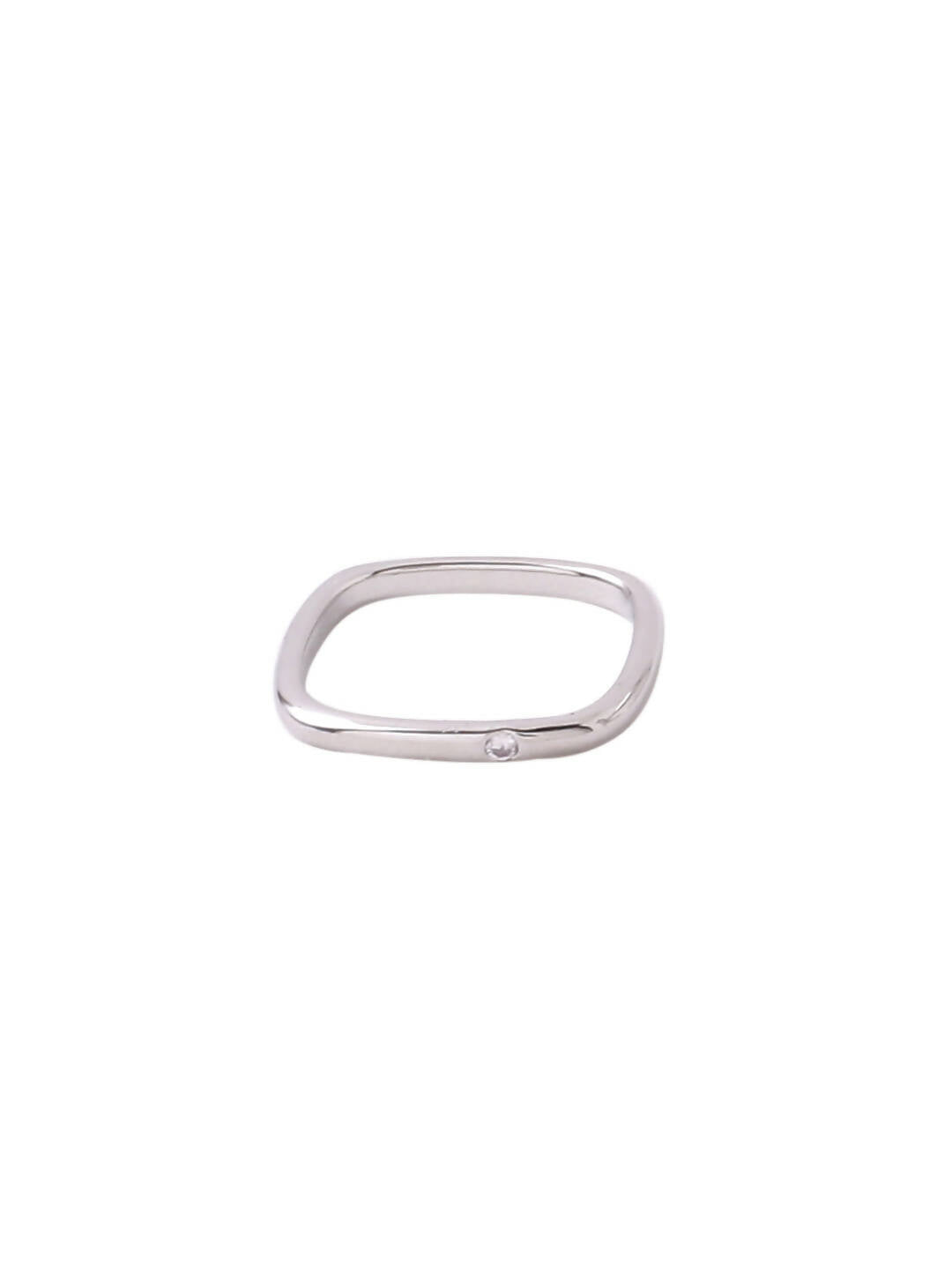 NVR Women's Silver-Plated Rectangular Stylish Ring - Swadesiicart