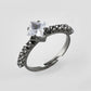 VOJ white CZ-detail Stainless Steel Cubic Zirconia Rhodium Plated Adjustable Finger Ring | Swadesiicart