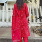 The52 Red Women's Beautiful Rayon Fabric Printed Work Straight Kurta Pant and Dupatta Set - Swadesiicart