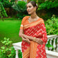 Vishnu Weaves Women's Red Handloom Raw Silk Zari Woven Saree with Blouse - Swadesiicart