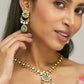 Nuyug 22K Gold-Plated Kundan Studded Faux Jasper Stone Necklace Set | Swadesiicart