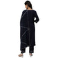 Anubhutee Women's Navy Kurta Trouser with Dupatta Set | Swadesiicart