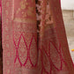 Joban Fashion Rouge Pink Crepe Chiffon Pure Handloom Banarasi Silk Saree | Swadesiicart