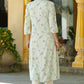 Juniper Women's Sky Blue Rayon Staple Printed A-Line Kurta | Swadesiicart