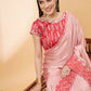 Light Pink Satin Georgette Laser Cut Floral Embroidery , Resham, Zari And Cord Embroidery Saree - Norita Hit Design - Swadesiicart