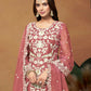 Anaita Peach Embroidered Soft Organza Salwar Suit