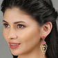 Joban Fashion Women Pink Stone Matte Gold Earrings | Swadesiicart