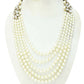 Mominos Fashion Johar Kamal Gold-Polished Rani Haar with White and Off white Pearls Jewellery Set - Swadesiicart