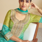Lorenvalley Fashion Green and Teal Chinon Embroidery With Sequince Work Salwar Kameez Stitched | Swadesiicart