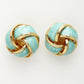 NVR Women's Turquoise Blue Floral Shape Stud Earrings | Swadesiicart