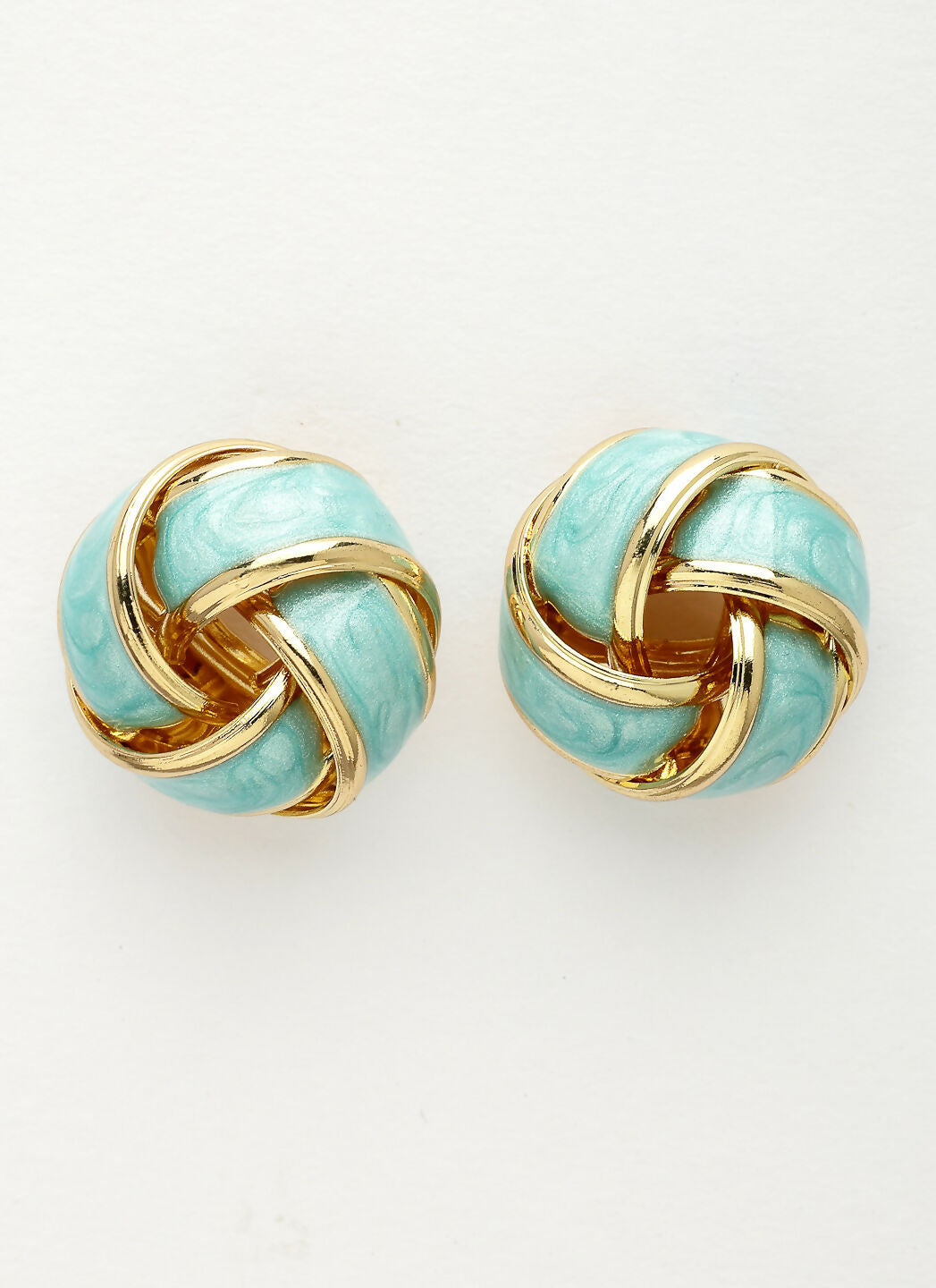 NVR Women's Turquoise Blue Floral Shape Stud Earrings | Swadesiicart