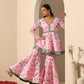 Pomcha Jaipur Pink Gul Rozi Sharara Set | Swadesiicart