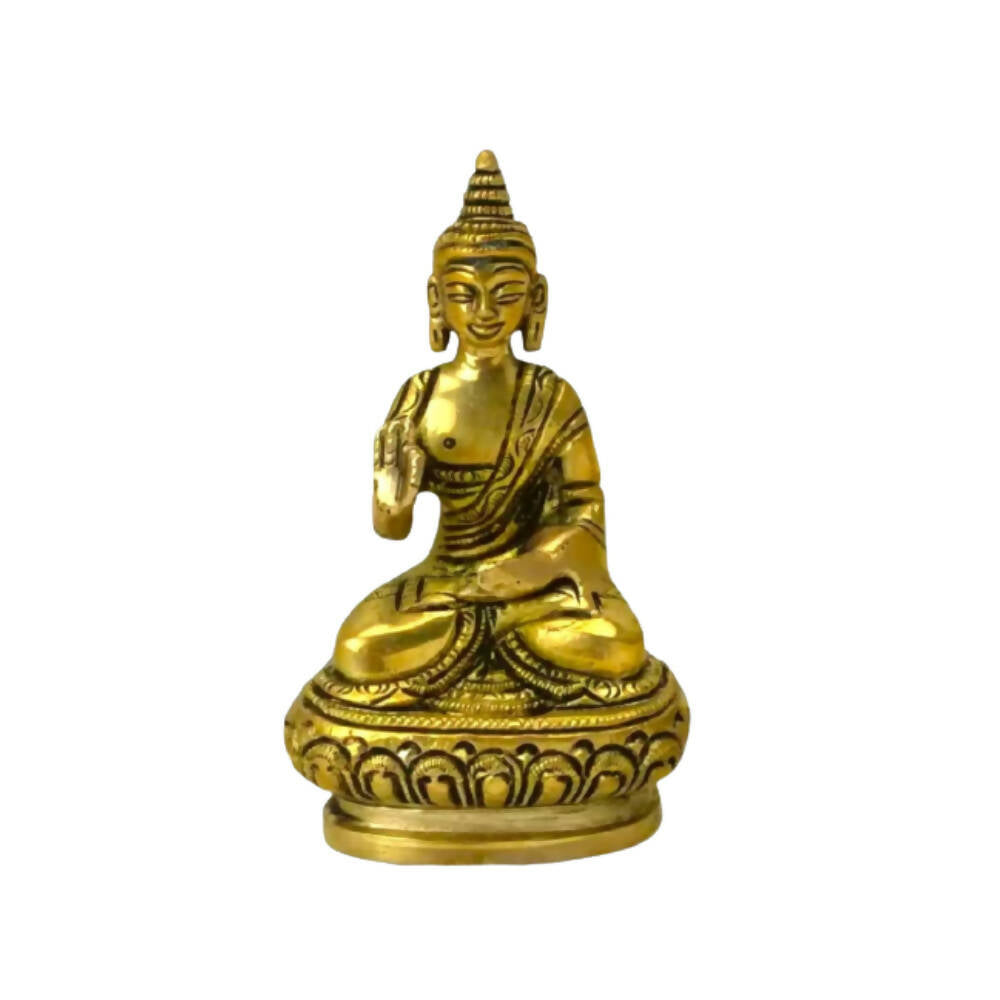 Tamas Brass Buddha Idol | Golden Finish | Spiritual Home Decor - Tamas