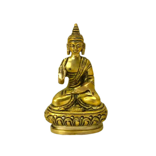 Tamas Brass Buddha Idol | Golden Finish | Spiritual Home Decor - Tamas