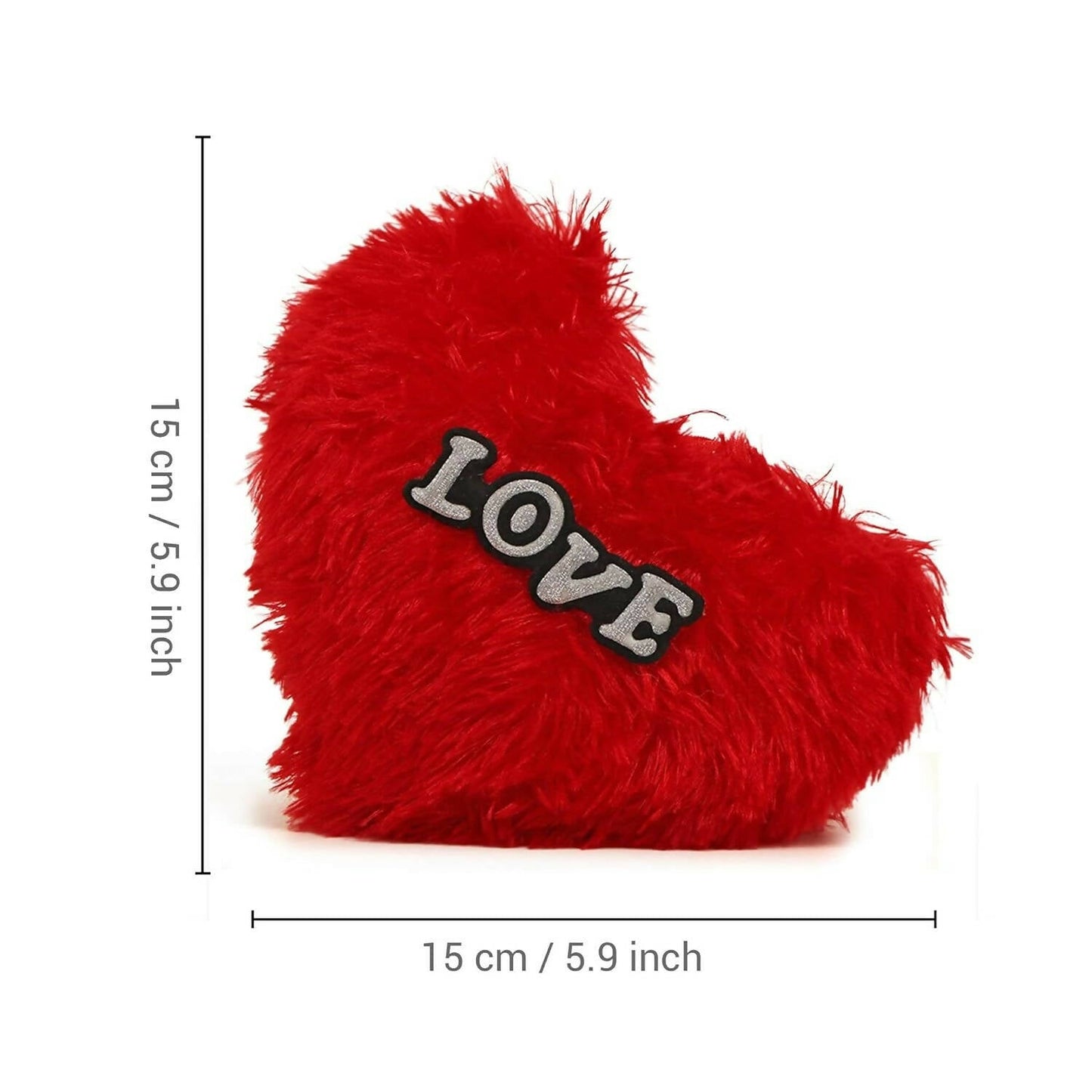 Tied Ribbons Valentine Gift With Heart Shape Pillow Fur Cushion (Red) | Swadesiicart