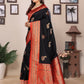 Joban Fashion Banarasi Black Small Butti Soft Silk Saree | Swadesiicart