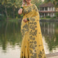 Shree Shyam Fashion Yellow Linen Cotton Saree