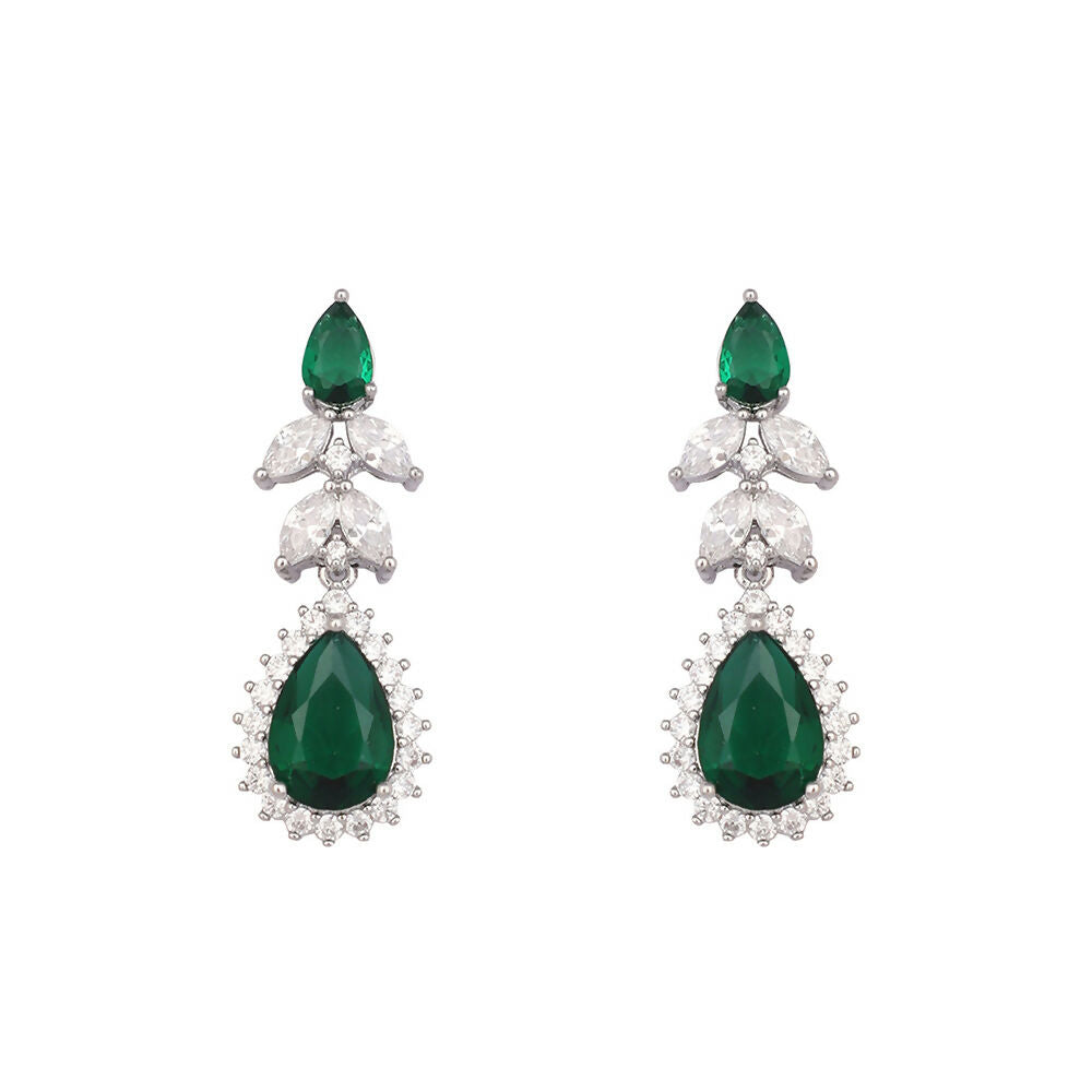 Nuyug Celestial Emerald Cubic ZIrcon Necklace Set | Swadesiicart