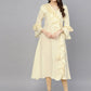 Ahalyaa Cream Crepe Angarkha Style Ruffled Kurta For Women | Swadesiicart