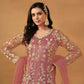Anaita Pink Embroidered Net Anarkali Suit