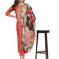 Ahalyaa Red Crepe Bandhani Gold Printed Kurta Pant With Dupatta | Swadesiicart