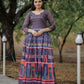 Jyoti Fashion Women's Purple Heavy Digital Printed Pure Chanderi Anarkali Dress | Swadesiicart