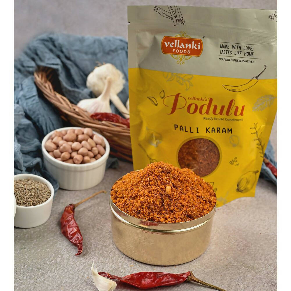 Vellanki Foods - Palli Karam Podi (Peanut Powder) With Garlic - Swadesiicart