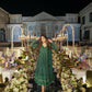Aayaa Designer Embroidery Zari Sequins Work Faux Blooming Georgette Suit - Green