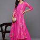 Ahalyaa Women's Traditional wear Ethnic Dress - Pink | Swadesiicart