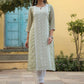 Juniper Women's Ltgreen Georgette Printed Kurta | Swadesiicart