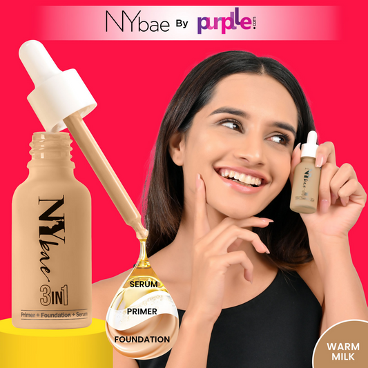 NY Bae 3 in 1 Serum Foundation with Primer Warm Milk 09 - Swadesiicart
