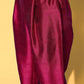 Ahalyaa Women's Wine Colour Poly Silk Gold Paste Printed Kurta Pant Set | Swadesiicart