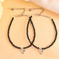VOJ Set of 2 Bird Black Beads Anklet - Swadesiicart