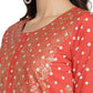 Ahalyaa Red Crepe Bandhani Gold Printed Kurta Pant With Dupatta | Swadesiicart