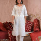 Ethnic Festive Wear Viscose Chanderi Off White Stitched Suit With Dupatta - Tanisha | Swadesiicart