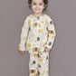 Breathables White Animal Print Cotton Nightsuit Set | Boys & Girls Kids Sleepwear