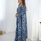 Blue Chinon Designer Digital Printed,Mirror Cut Work Saree - Manvika