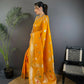 Joban Fashion Banarasi Orange Woven Soft Silk Saree | Swadesiicart