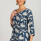 Aavyora Women's Navy Blue & White Floral Printed Tunic