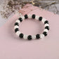 NVR Men & Women White Marble Crystal Beaded Elasticated Bracelet - Swadesiicart