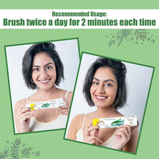 Dr. Morepen Active Smile Herbal Toothpaste with Neem, Clove & Menthol - Swadesiicart