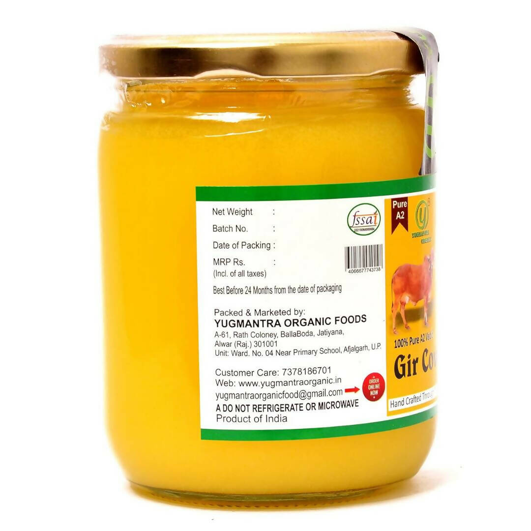 Yugmantra Organic A2 Gir Cow Ghee | Traditional Vedic Bilona Method | Handmade Curd Churned | Pure A2 Cow Ghee, Natural & Healthy - Swadesiicart