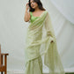 Vamsee Vijaysitara Pista Organza Saree - Swadesiicart