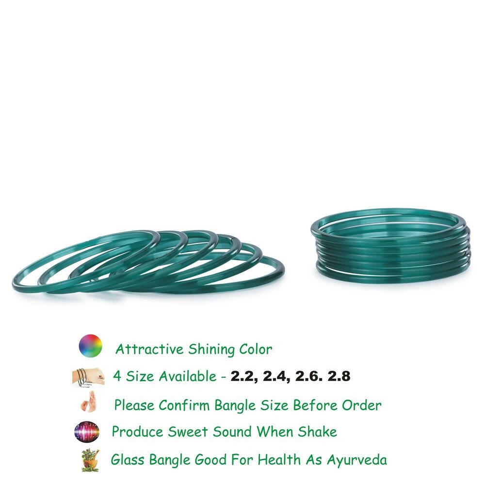 Afast Shining Radium Glass Wedding, Party, Daily Use Bangle Set, Set Of 12 - Swadesiicart