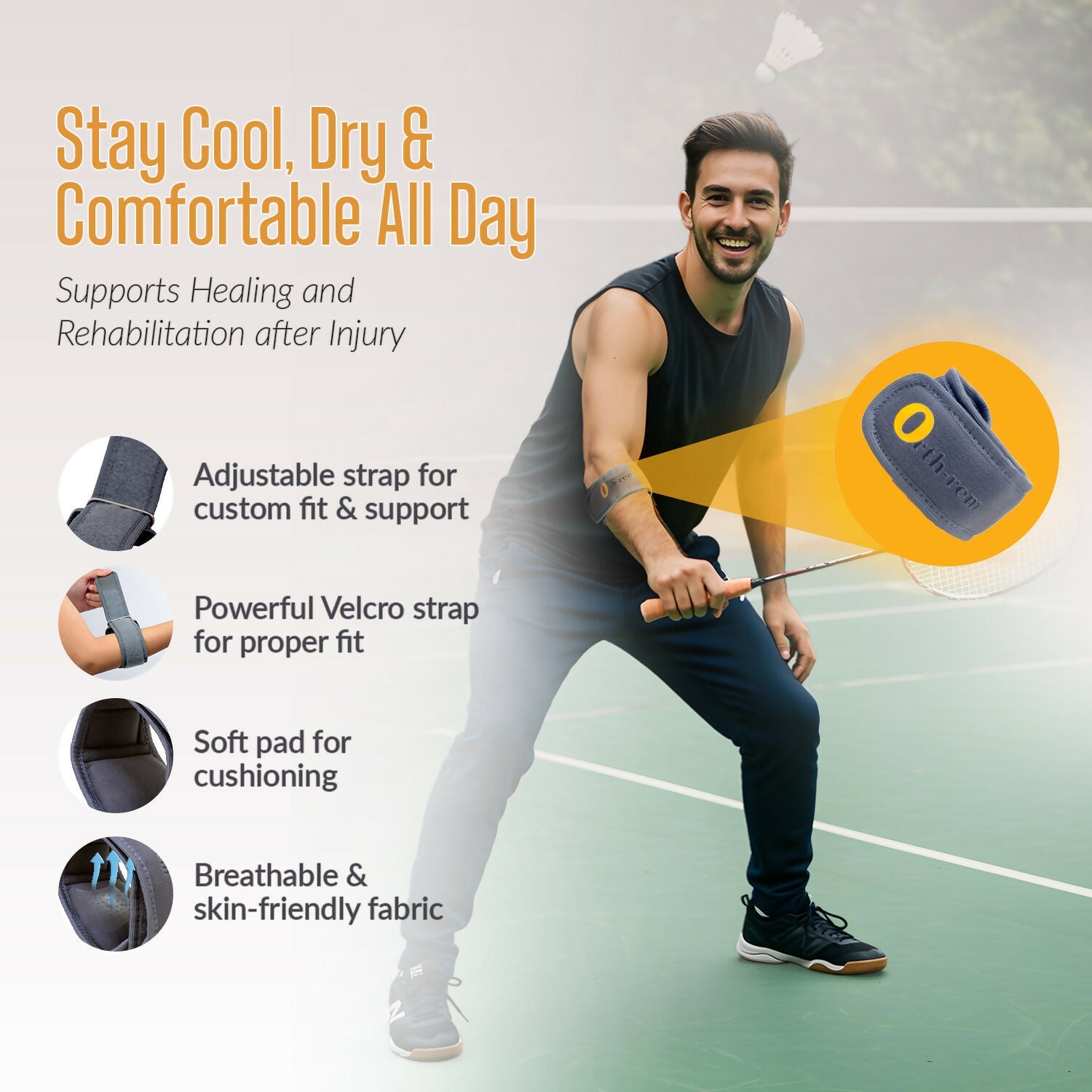 Orth-rem Tennis Elbow Support Brace Strap For Men & Women | Swadesiicart