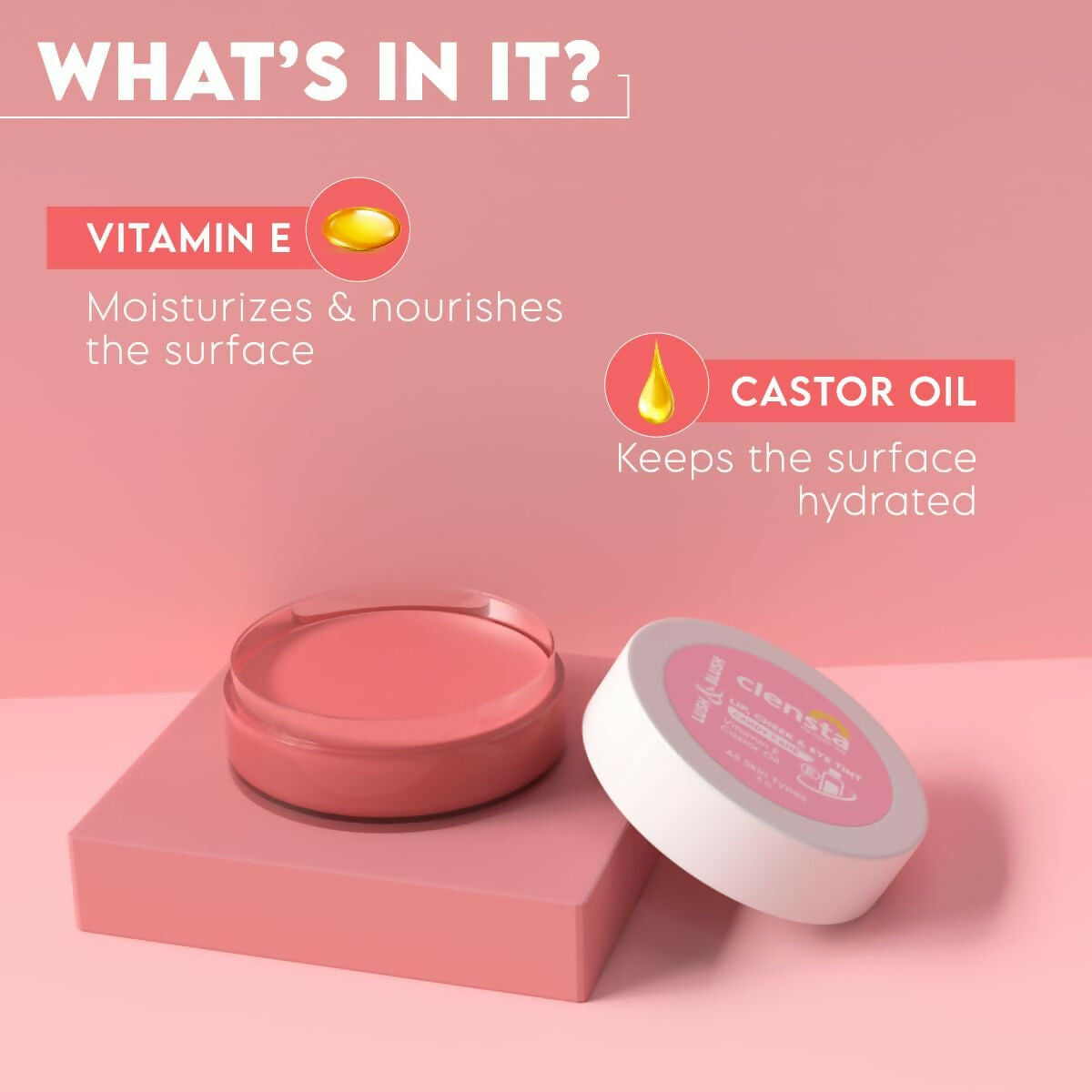 Clensta Lip Cheek Tint - Candy Cane - Swadesiicart