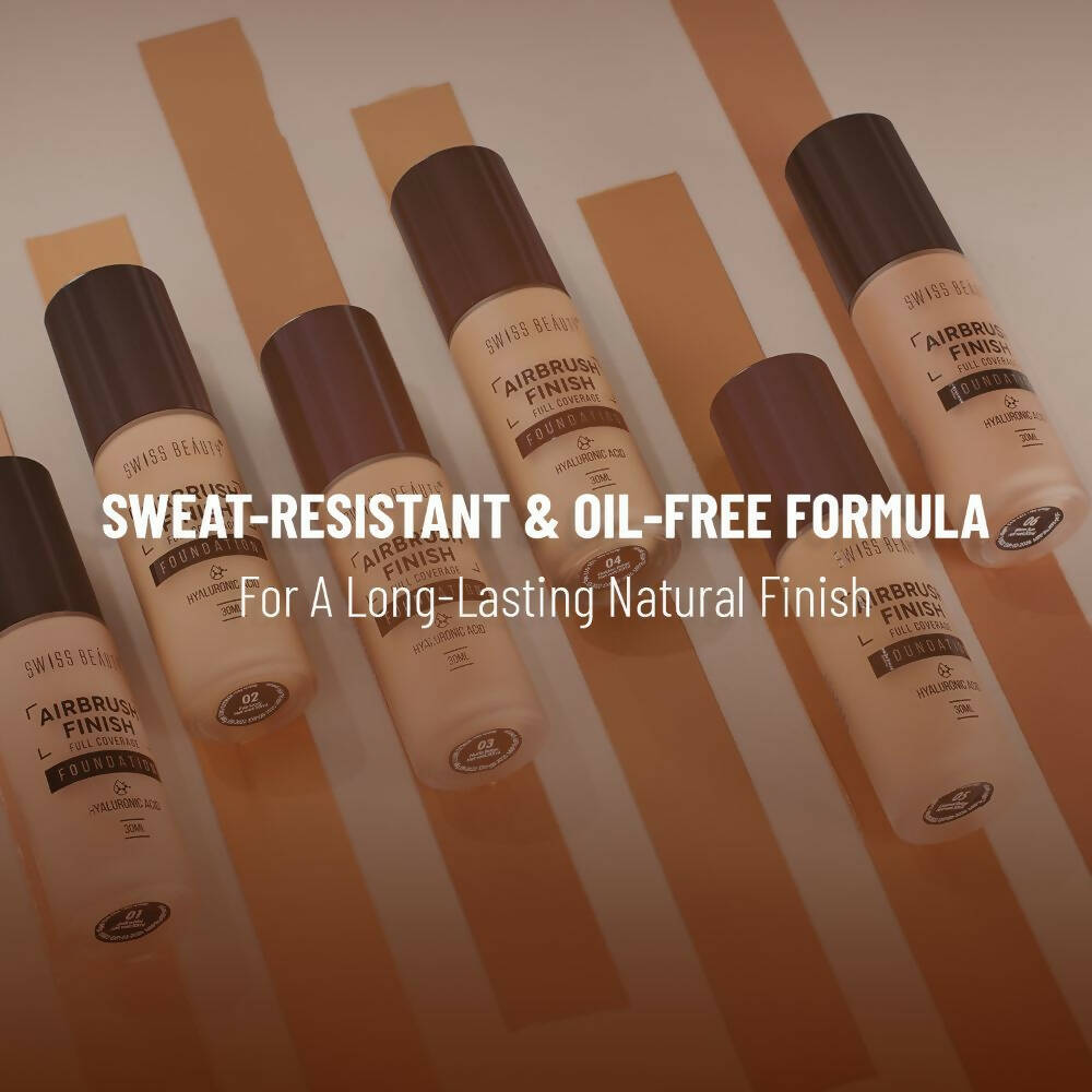 Swiss Beauty Airbrush Finish Full Coverage Foundation - Golden Beige | Swadesiicart