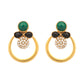 Nuyug 22K Gold Plated Cubic Zirconia Studded Contemporary Stone Earrings | Swadesiicart