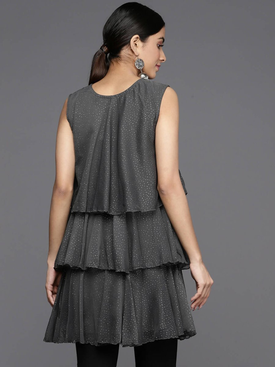 Ahalyaa Women's Traditional wear Tunic - Grey | Swadesiicart