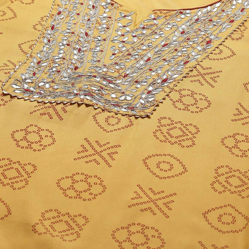 Anubhutee Women's Rayon Ethnic Motifs Printed Regular Gotta Patti Kurta Set | Swadesiicart